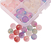 96Pcs 8 Colors Transparent Spray Painted Frosted Glass Beads GLAA-CJ0001-40-3