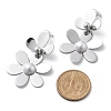 304 Stainless Steel Flower Stud Earrings for Women STAS-Z112-22P-5