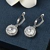 925 Sterling Silver Micro Pave Cubic Zirconia Hoop Earrings EJEW-B147-01B-01-2