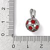 Trendy Necklace Findings 304 Stainless Steel FootBall/Soccer Ball Pendants STAS-L012-B01P-04-3