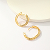 Elegant Stainless Steel Clear Cubic Zirconia Hoop Earrings OV8989-2