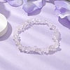 Natural Quartz Crystal Rock Crystal Chip Beaded Stretch Bracelets for Women Men BJEW-JB10665-02-2
