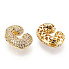 Brass Micro Pave Cubic Zirconia Pendants KK-N254-06G-C-2