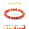 Natural Carnelian Round Beaded Stretch Bracelets for Women Men IS6879-1-1