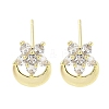 Brass Pave Clear Cubic Zirconia Stud Earring EJEW-S217-G07-1