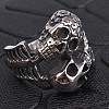 Steam Punk Style 316L Surgical Stainless Steel Skull Finger Rings SKUL-PW0005-07E-2