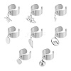 8Pcs 304 Stainless Steel Cuff Rings RJEW-UN00038-1