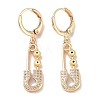 Real 18K Gold Plated Brass Dangle Leverback Earrings EJEW-L269-016G-04-1