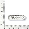 Rack Plating Brass Micro Pave Clear Cubic Zirconia Rectangle Links KK-M282-20P-3