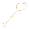 304 Stainless Steel Sun Link Chain Ring Bracelets for Women BJEW-TAC0055-2