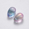 Transparent Spray Painted Glass Charms GLAA-R211-03-E02-2
