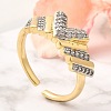 Brass Micro Pave Clear Cubic Zirconia Cuff Rings RJEW-U035-08GP-1