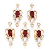Brass Micro Pave Cubic Zirconia Links Connectors X-KK-R111-008-A02-1