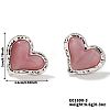 Natural Stone Cat Eye Heart-shaped Stud Earrings GI3370-2-1