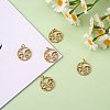 5Pcs Brass Micro Pave Clear Cubic Zirconia Pendants ZIRC-SZ0003-33C-2