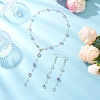 Handmade Natural Amethyst Beaded Chains Earring & Necklaces Sets SJEW-JS01342-02-1