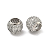 Brass Clear Cubic Zirconia European Beads LS-KK-D228-16P-1
