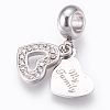 304 Stainless Steel European Dangle Charms STAS-O097-58P-1