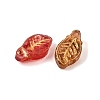 Baking Paint and Golden Metal Enlaced Glass Pendants GL-CBA1477-07-2