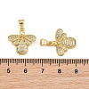 Brass Micro Pave Clear Cubic Zirconia Pendants ZIRC-I036-25G-3
