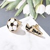 Brass Enamel Stud Earrings LS-EJEW-Z080-01G-2