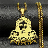 201 Stainless Steel Religion Jesus Pendant Necklaces NJEW-H065-01G-1