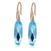 Oval Three Times of Real Rose Gold Plated Fashion Alloy Austrian Crystal Dangle Earrings EJEW-AA00057-58A-1