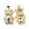 Brass Cubic Zirconia Pendants KK-G446-26G-04-1