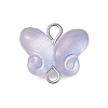 Butterfly Gradient Color Baking Paint Transparent Glass Connector Charms PALLOY-JF03278-02-3