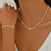 Glass & CCB Plastic Beaded Necklaces & Bracelets Sets FS-WGA4156-03-1
