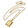 201 Stainless Steel Cable Chain Rectangle with Letter Pendant Necklaces NJEW-M070-01G-B-2