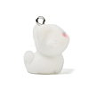 Animal Theme Flocky Opaque Resin Pendants RESI-H042-01P-06-2