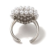 Rack Plating Brass Micro Pave Pearl Rings RJEW-R315-02B-P-2