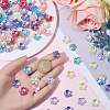 200Pcs Spray Paint ABS Plastic Imitation Pearl Bead Caps OACR-SP0002-15-3