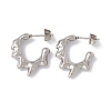 Non-Tarnish 304 Stainless Steel Melting Dripping Stud Earrings EJEW-E199-08P-1