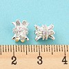 Brass Micro Pave Cubic Zirconia Spacer Beads KK-H452-27S-4