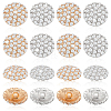 AHADERMAKER 16Pcs 2 Colors 1-Hole Alloy Rhinestone Shank Buttons BUTT-GA0001-17-1