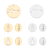 12Pcs 6 Style 304 Stainless Steel Charms STAS-UN0022-60-1