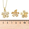 Flower Brass Micro Pave Cubic Zirconia Stud Earrings & Pendant Necklaces Sets SJEW-Z002-02G-5