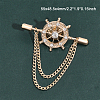 CHGCRAFT 4Pcs Crystal Rhinestone Helm with Chains Tassel Lapel Pin JEWB-CA0001-38KCG-2