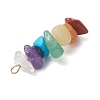 6Pcs Mixed Gemstone Chip Beaded Pendants Set PALLOY-JF02769-02-5