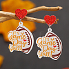 1Pair Leopard Print Heart Mother Sports Acrylic Dangle Stud Earrings EJEW-FS0001-22F-5