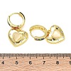 Brass Micro Pave Cubic Zirconia and Cat Eye Beads Heart Hoop Dangle Earrings KK-CBAD9DF-01G-5