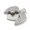 Rack Plating Brass Micro Pave Clear Cubic Zirconia Pendants KK-E114-06P-2