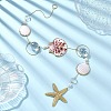 Electroplate Sea Shell & Glass Pendants Hanging Suncatchers HJEW-JM04562-1