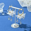 Acrylic & Glass & Shell Pearl Hoop Earrings for Women EJEW-TA00564-2