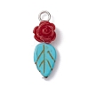 Dyed Synthetic Turquoise & Opaque Resin Pendants PALLOY-JF02713-3