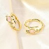 Oval Brass Cat Eye Cuff Rings for Women RJEW-U042-01G-02-2