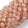 Spray Painted Crackle Glass Beads Strands CCG-Q001-8mm-05-1