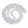 Electroplate Transparent Glass Beads Strands EGLA-N002-35-C02-2